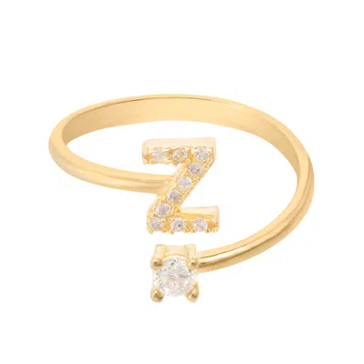 Latelita Women's Gold / White Initial Ring Gold Z In Multi