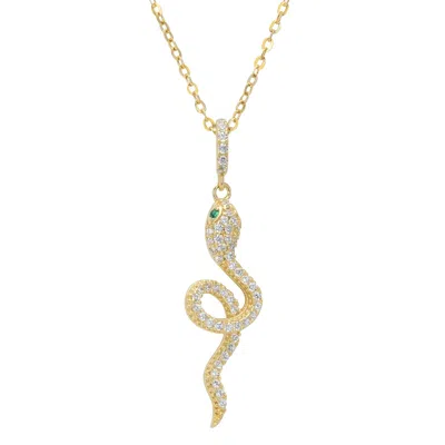 Latelita Women's Gold / White Nagini Snake Pendant Necklace Gold In Multi