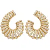 Latelita Women's Gold / White Parisian Swirl Hoop Earrings Gold