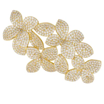 Latelita Women's Gold / White Petal Cascading Flower Brooch Gold In Multi