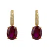 Latelita Women's Gold / White / Red Alexandra Oval Drop Earrings Gold Ruby
