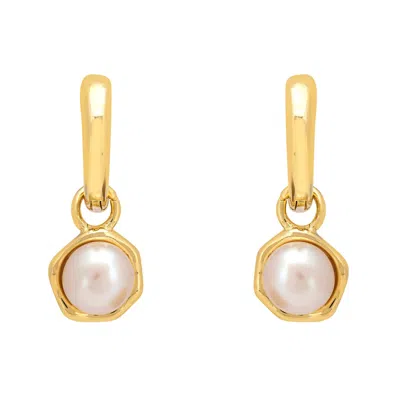 Latelita Women's Gold / White Rococo Pearl Hoop Earrings Gold