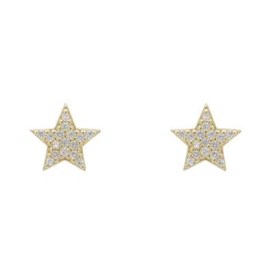 Latelita Women's Gold / White Twinkle Star Stud Earrings Gold In Multi
