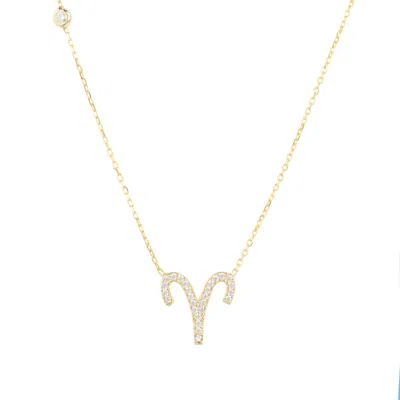 Latelita Women's Gold / White Zodiac Star Sign Pendant Necklace Gold Aries In Multi