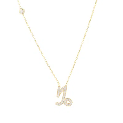 Latelita Women's Gold / White Zodiac Star Sign Pendant Necklace Gold Capricorn In Multi