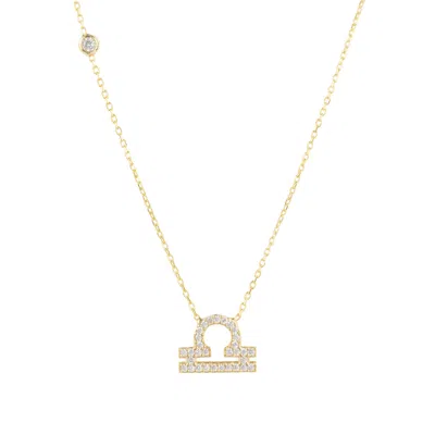 Latelita Women's Gold / White Zodiac Star Sign Pendant Necklace Gold Libra In Multi