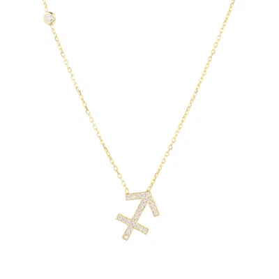 Latelita Women's Gold / White Zodiac Star Sign Pendant Necklace Gold Sagittarius In Multi