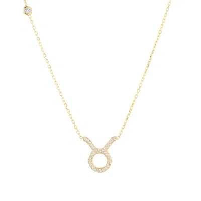 Latelita Women's Gold / White Zodiac Star Sign Pendant Necklace Gold Taurus In Multi