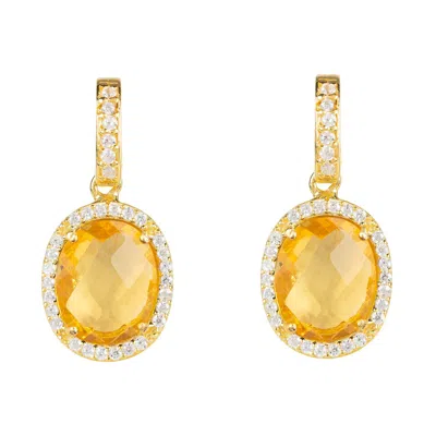 Latelita Women's Gold / Yellow Beatrice Oval Gemstone Drop Earrings Gold Citrine Hydro