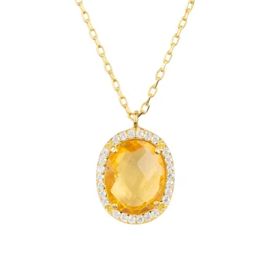 Latelita Women's Gold / Yellow Beatrice Oval Gemstone Pendant Necklace Gold Citrine Hydro