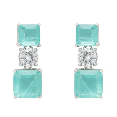Latelita Women's Green / Blue / White Penelope Drop Earrings Paraiba Tourmaline Silver In Multi