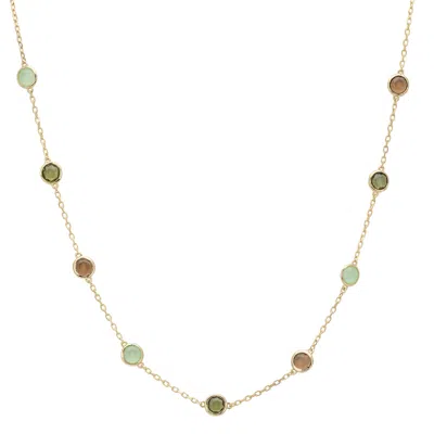 Latelita Women's Green / Gold / Brown Sardinia Necklace Gold The Greens In Multi