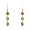 Latelita Women's Green / Gold Sardinia Triple Teardrop Earrings Gold Peridot In Multi