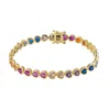 Latelita Women's Heart Garland Tennis Bracelet Multicoloured Gold In Gold