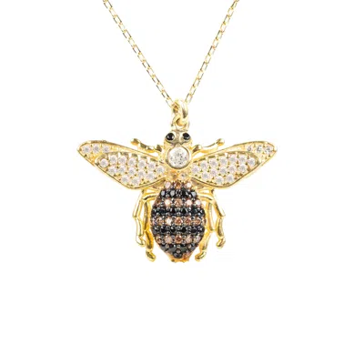 Latelita Women's Honey Bee Pendant Necklace Gold
