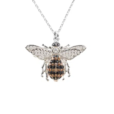 Latelita Women's Honey Bee Pendant Necklace Silver