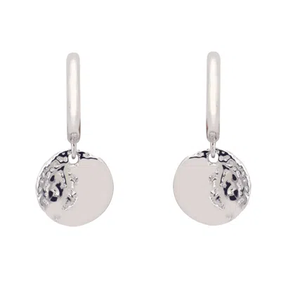 Latelita Women's Lunar Moon Huggie Hoop Earrings Silver