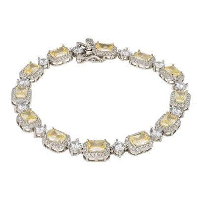 Latelita Women's Orange / Silver / White Elena Gemstone Bracelet Lemon Topaz Silver In Multi