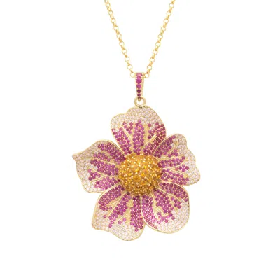 Latelita Women's Pansy Pink Necklace Gold In Multi