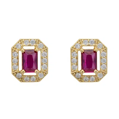 Latelita Women's Pink / Purple / Gold Whistledown Gemstone Stud Earrings Ruby Gold
