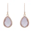 Latelita Women's Pink / Purple / Rose Gold Petite Drop Earrings Rosegold Rose Quartz Hydro