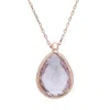 Latelita Women's Pink / Purple / Rose Gold Petite Drop Necklace Rosegold Rose Quartz Hydro