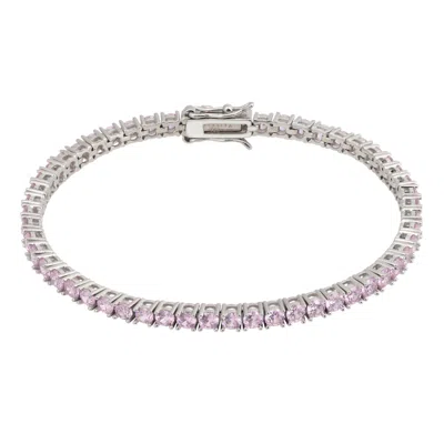 Latelita Women's Pink / Purple / Silver Morganite Tennis Bracelet Silver