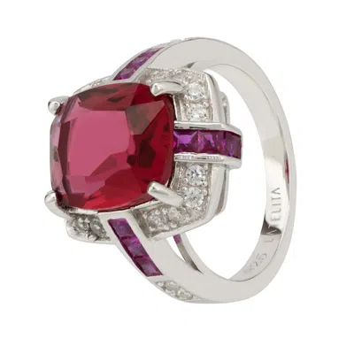 Latelita Women's Pink / Red / Silver Clarence Silver Ring Ruby In Multi
