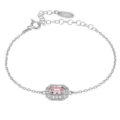 Latelita Women's Pink / White / Silver Whistledown Gemstone Bracelet Morganite Silver In Metallic