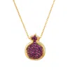 Latelita Women's Red / Gold / Pink Pomegranate Ruby Pink Pendant Necklace Gold In Multi