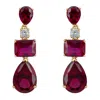 Latelita Women's Red / Gold / White Valentina Drop Earrings Gold Ruby