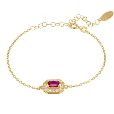 Latelita Women's Red / Gold / White Whistledown Gemstone Bracelet Ruby Gold