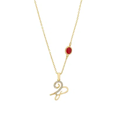 Latelita Women's Red / White / Gold Zodiac Birthstone Capricorn Necklace Garnet Gold In Multi