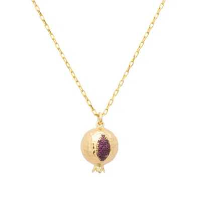 Latelita Women's Red / Yellow / Gold Pomegranate Charm Necklace Gold