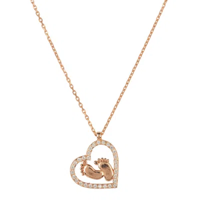 Latelita Women's Rose Gold Heart Mum Pendant Necklace Rosegold