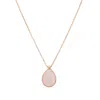 Latelita Women's Rose Gold / Pink Petite Drop Necklace Rosegold Rose Quartz In Pink