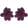 Latelita Women's Rose Gold / Pink / Purple Amaryllis Flower Large Stud Earrings Rosegold Ruby