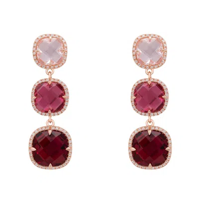 Latelita Women's Rose Gold / Pink / White Knightsbridge Earrings Rosegold Pinks