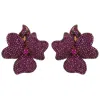 Latelita Women's Rose Gold / Red Flower Large Stud Earrings Ruby Rose Gold In Multi
