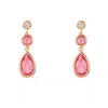 Latelita Women's Rose Gold / Red Tuscany Gemstone Drop Earring Rose Gold Pink Tourmaline In Multi