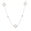Latelita Women's Rose Gold / White Byzantine Clover Necklace Long Rosegold
