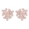 Latelita Women's Rose Gold / White Flowers Large Stud Earrings Rosegold In Pink