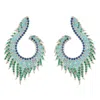 Latelita Women's Silver / Blue / Green Flame Earrings Cold Ice Silver In Multi