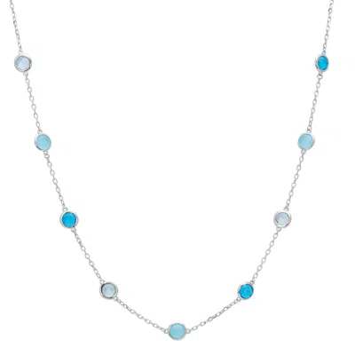 Latelita Women's Silver / Blue Sardinia Necklace Silver The Blues In Multi