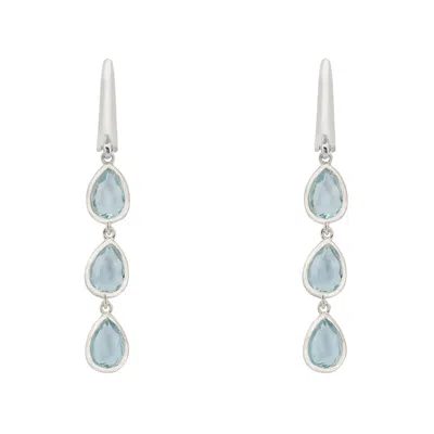 Latelita Women's Silver / Blue Sardinia Triple Teardrop Earrings Silver Blue Topaz In Multi