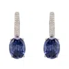 Latelita Women's Silver / Blue / White Alexandra Oval Drop Earrings Silver Tanzanite In Multi