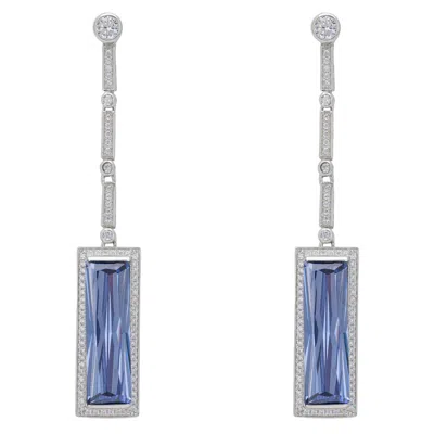 Latelita Women's Silver / Blue / White Margaux Tanzanite Drop Earrings Silver In Multi