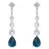 Latelita Women's Silver / Blue / White Minnelli Drop Earrings Swiss Topaz Silver In Multi