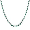 Latelita Women's Silver / Green / White Viscountess Statement Tennis Necklace Emerald Silver