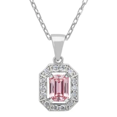 Latelita Women's Silver / Pink / White Whistledown Gemstone Pendant Necklace Morganite Silver
